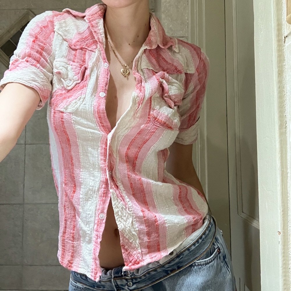 Vintage 1970s short sleeve blouse